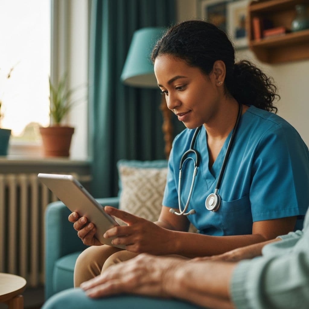 Healthcare professional caring for patient